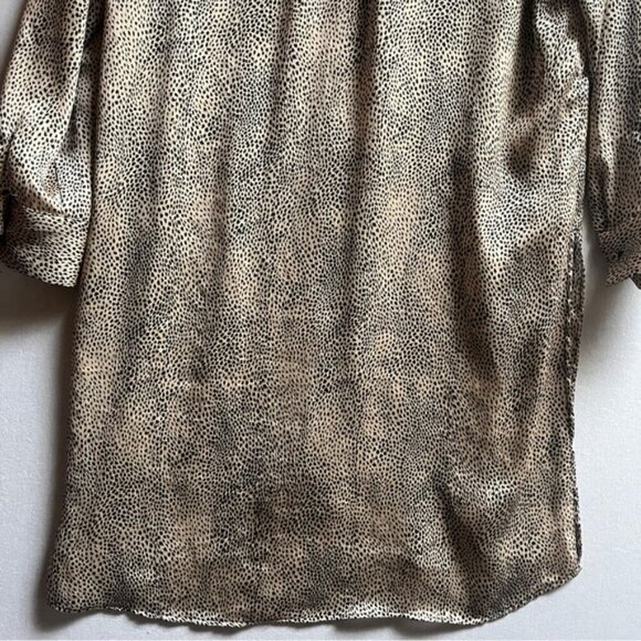 Zara Leopard Print Button Down Tunic Blouse Sz M - Picture 5 of 11
